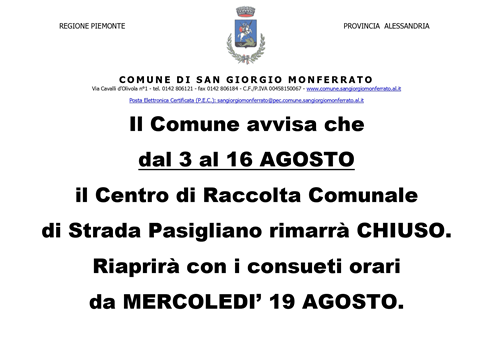 Avviso ai cittadini