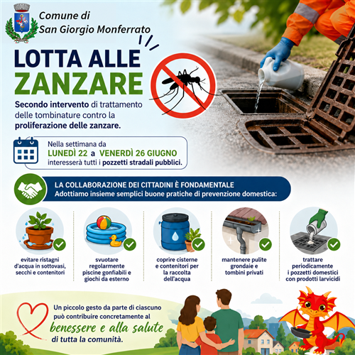 Trattamento delle tombinature contro la proliferazione delle zanzare