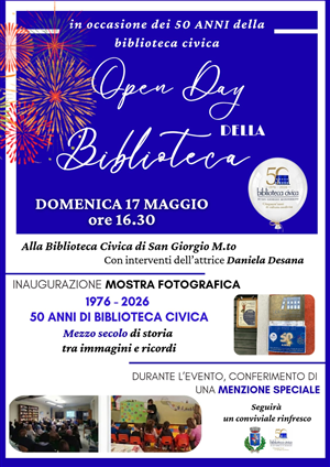 La Biblioteca Civica di San Giorgio Monferrato celebra 50 anni di cultura