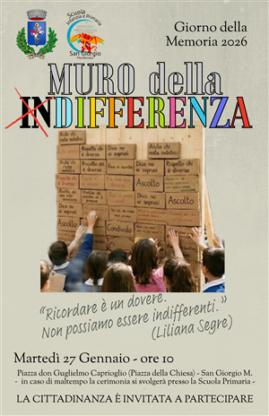 Giorno della Memoria 2026: a San Giorgio Monferrato nasce il “Muro della (in)DIFFERENZA”
