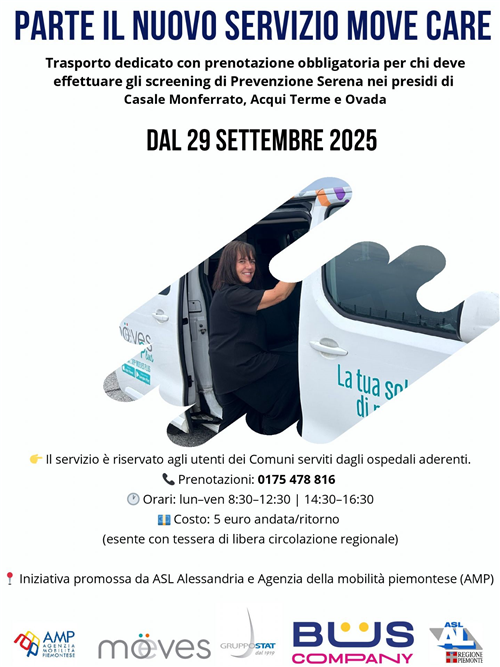 Avvio del Progetto Move Care a partire dal 29 settembre 2025